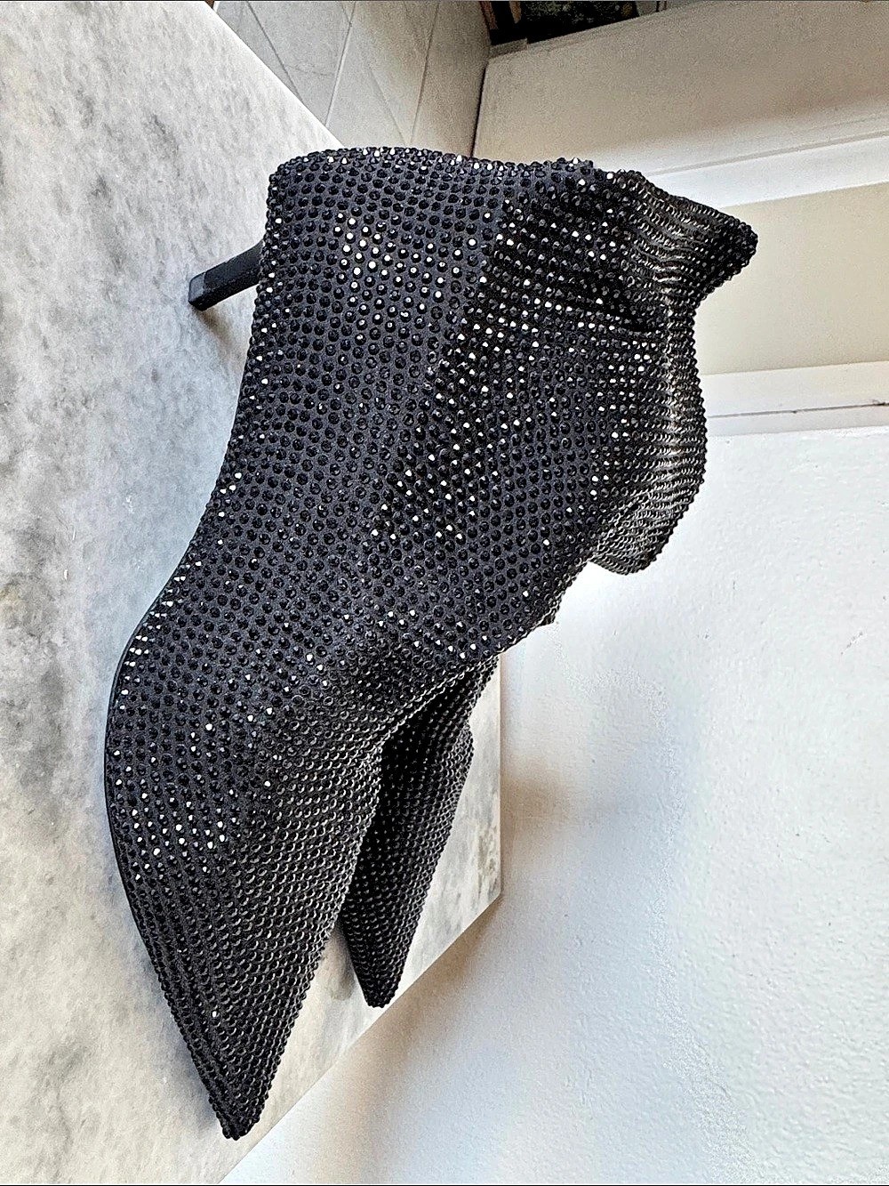 Zara Rhinestone Pointed Toe Ankle Boots